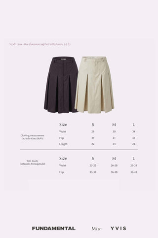Fundamental Mitr x YVIS Box Pleated Midi Skirt